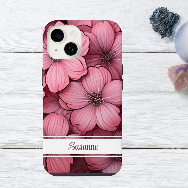 Customisable Pink Blossom Floral Flower iPhone Case (Creator Uploaded)