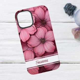 Customisable Pink Blossom Floral iPhone 12 Case