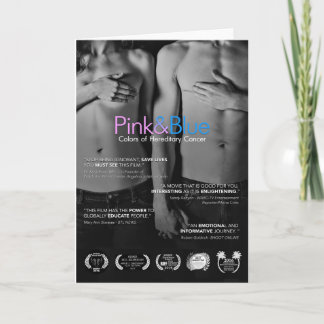 Customisable Pink & Blue Holiday Greeting Card