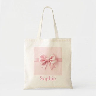 Customisable Pink Bow Tote Bag
