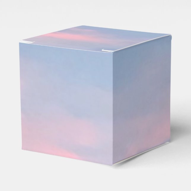 Customisable Pink Clouds Favour Box (Front Side)
