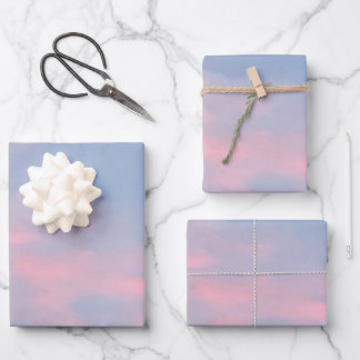 Customisable Pink Clouds Wrapping Paper Sheet