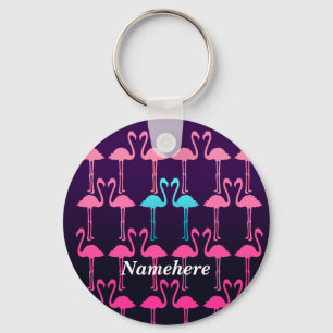 Customisable: Pink flamingo Key Ring