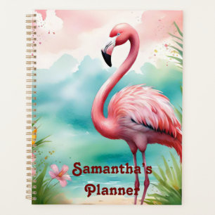Customisable Pink Flamingo, SeaSide Pink Flamingo, Planner