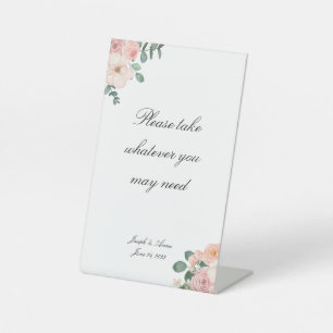 Customisable Pink Floral Bathroom Sign