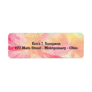 Customisable Pink Floral Watercolor Labels