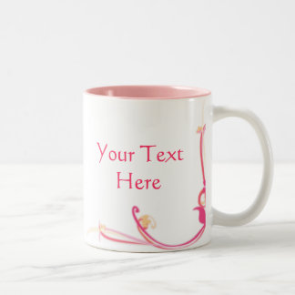 Customisable Pink Flower Mug