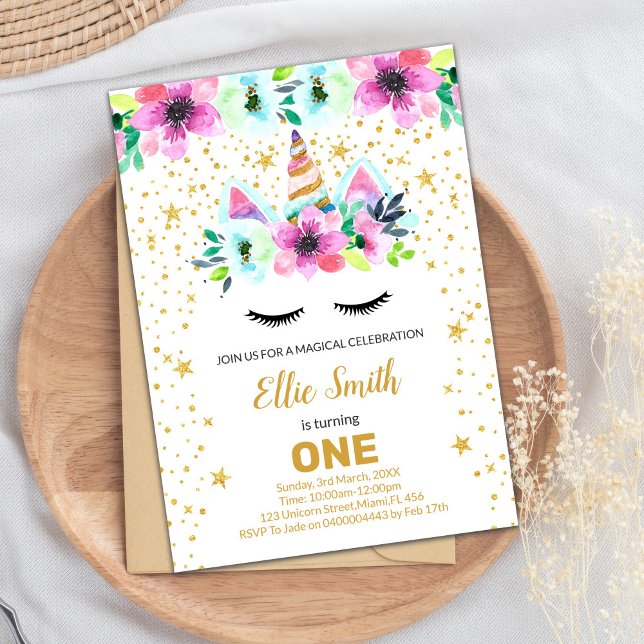 Customisable Pink & Green Unicorn Cards (Pink Green Unicorn Cards)