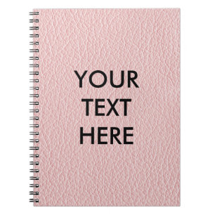 Customisable Pink Leather Background Spiral Notebook