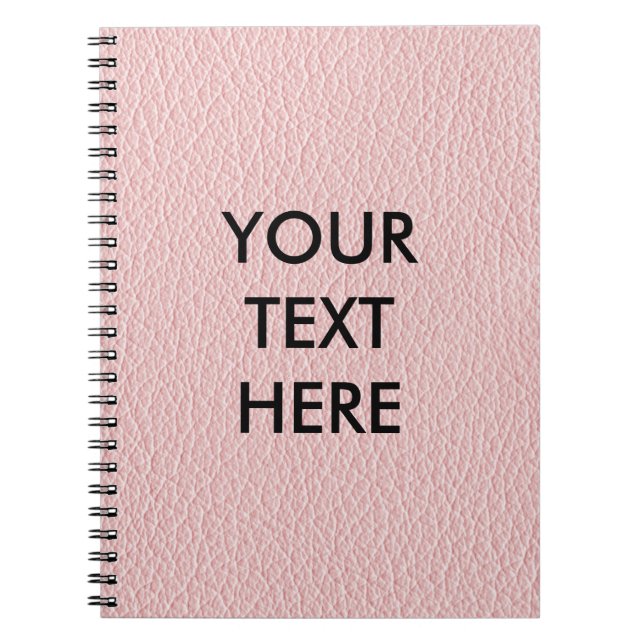 Customisable Pink Leather Background Spiral Notebook (Front)