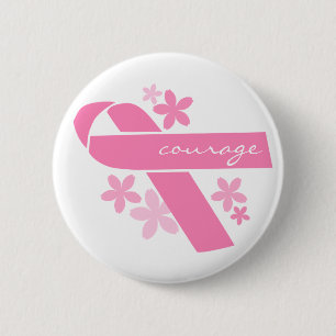 Customisable Pink Ribbon 6 Cm Round Badge