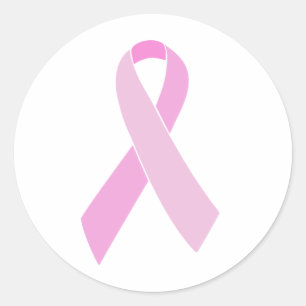 Customisable Pink Ribbon Classic Round Sticker