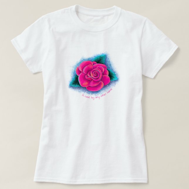 Customisable Pink Rose T-Shirt (Design Front)