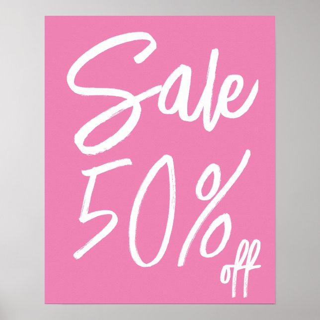 Customisable Pink Sale Sign for Retail Store  (Front)
