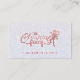 Customisable Pink & White Cleaning Business Cards