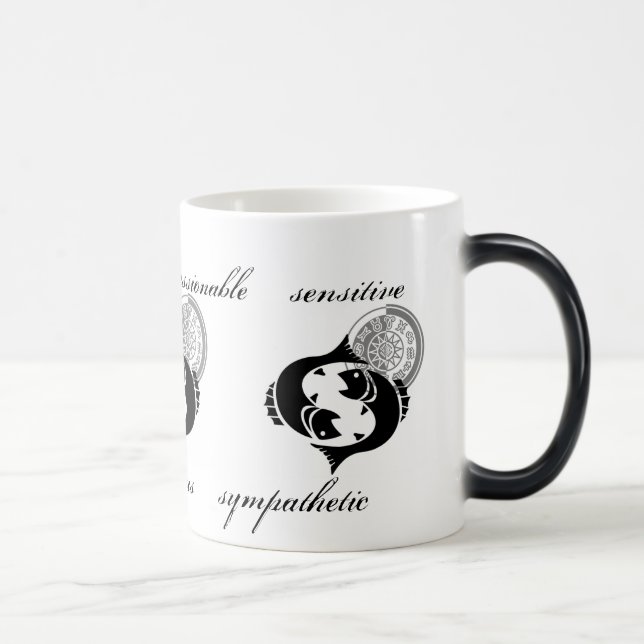 Customisable Pisces traits Greek-style Zodiac Magic Mug (Right)