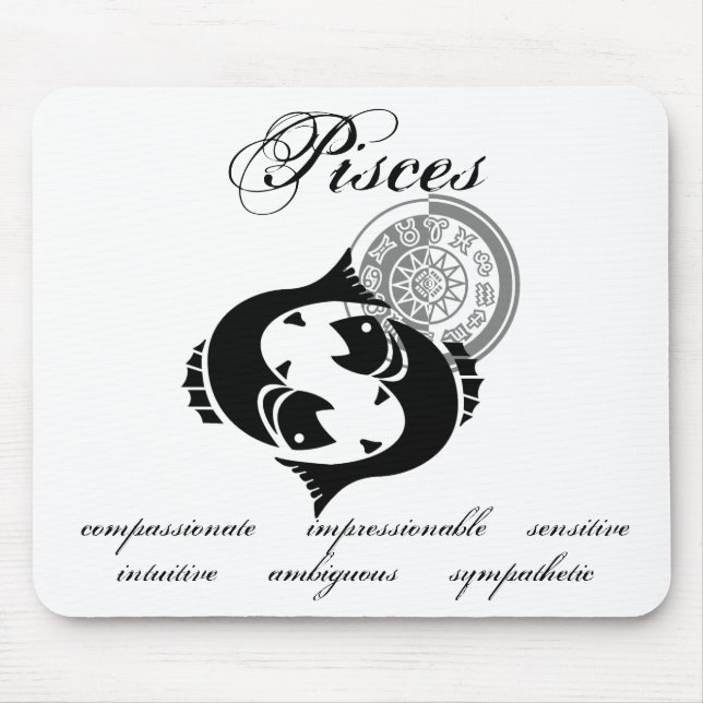 Customisable Pisces traits Greek-style Zodiac Mouse Pad (Front)