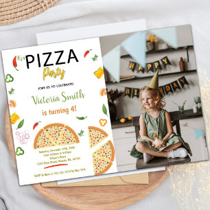 Customisable Pizza Party Invitations for Kids