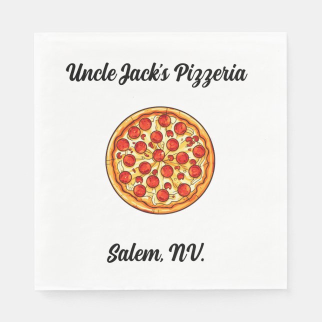 Customisable Pizzeria  Napkin (Front)