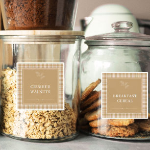 Customisable Plaid Kitchen Pantry Food Labels