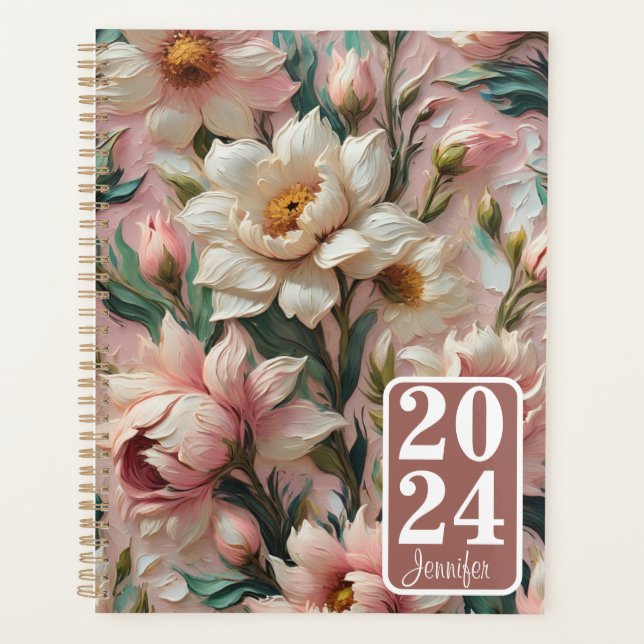 Customisable planner floral, botanical, flowers (Front)