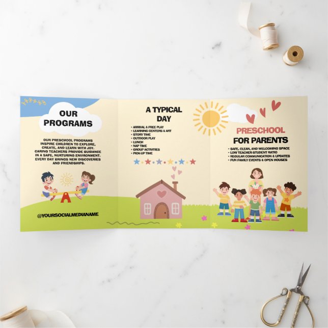  Customisable Playful Preschool Brochure (Inside)