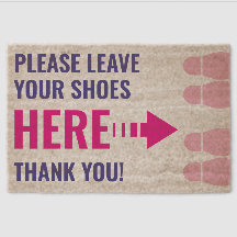 Customisable Please Leave Shoes Here PINK - BLANK
