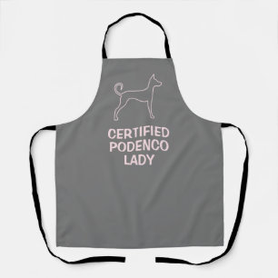 Customisable Podenco Dog Pink Silhouette  Apron