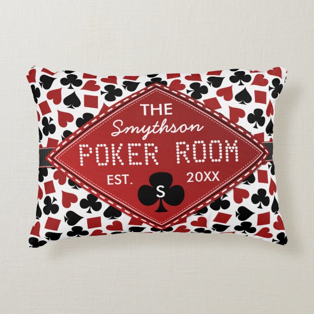Customisable Poker Room Casino Decorative Cushion (Front)