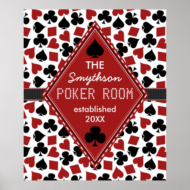 Customisable Poker Room Casino Poster (Front)