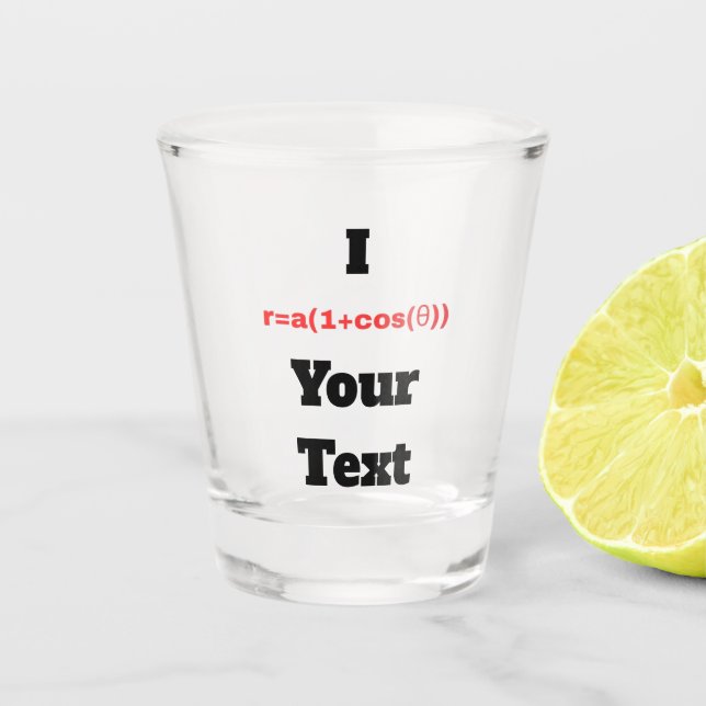 Customisable Polar Equation (I Heart) Shot Glass (Front)