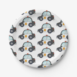 Customisable Police Car Paper Plate