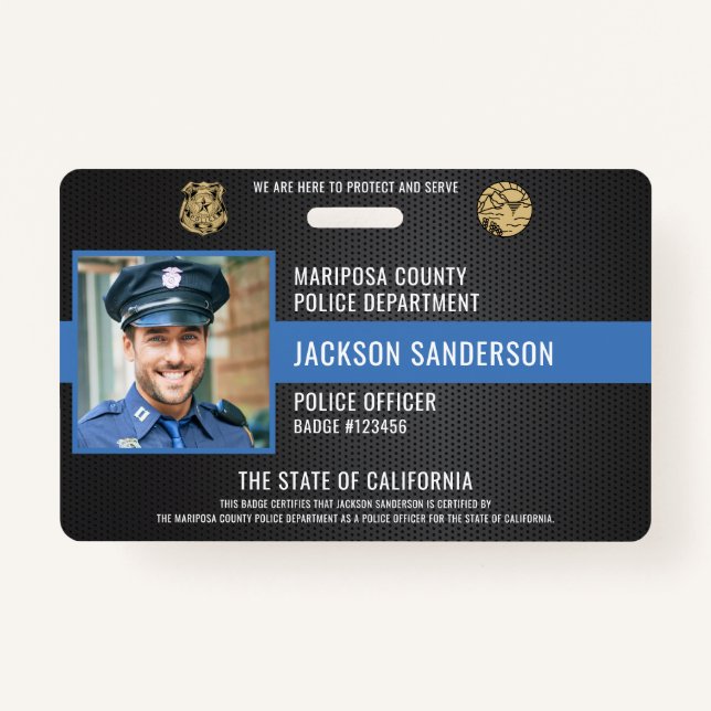 Customisable Police Law Enforcement Employee ID Badge (Front)