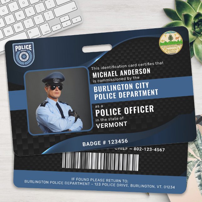 Customisable Police Law Enforcement Employee ID  ID Badge (Creator Uploaded)