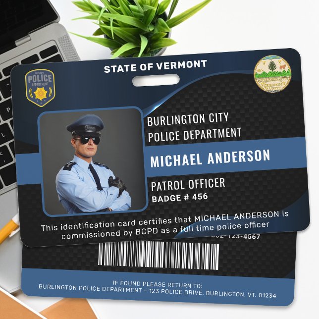 Customisable Police Officer Law Enforcement ID ID Badge (Creator Uploaded)