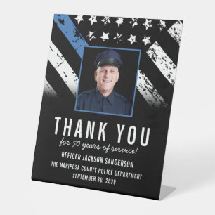 Customisable Police Retirement Photo Party Welcome Pedestal Sign