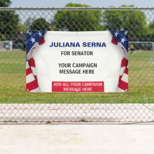 Customisable Political Campaign American Flag Banner