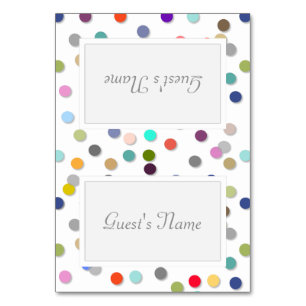 Customisable Polka Dot Confetti Name Place Cards