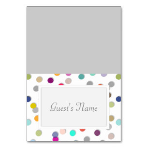 Customisable Polka Dot Confetti Name Place Cards