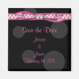 Customisable Polka Dot Save the Date Magnet