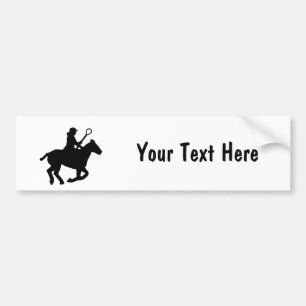 Customisable Polocrosse Silouhette Bumper Sticker