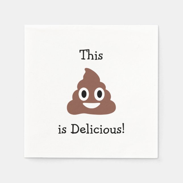Customisable Poo Emoticon Napkin (Front)