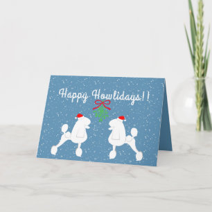 Customisable Poodle Holiday Card (Continental Cut)