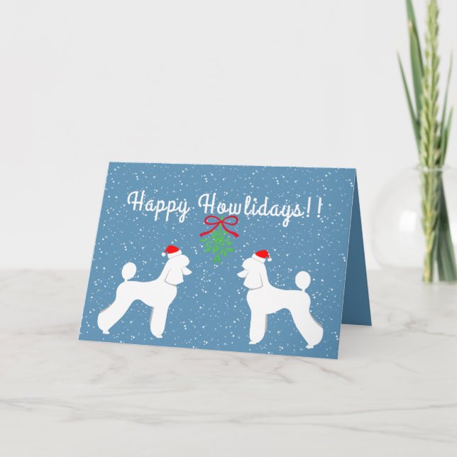Customisable Poodle Holiday Card (Puppy Cut) (Front)