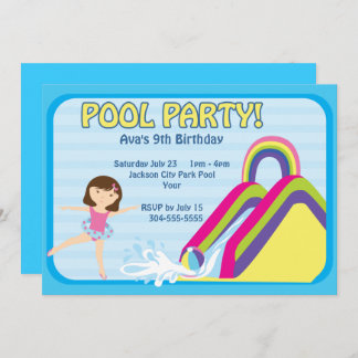 Customisable Pool Party Birthday Invitation