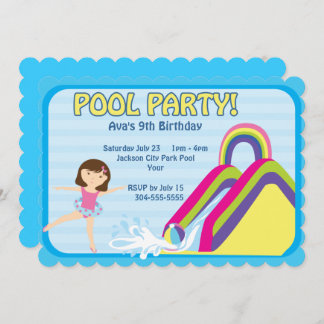 Customisable Pool Party Birthday Invitation