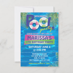 Customisable Pool Party Invitation