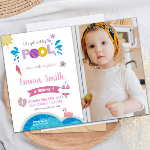 Customisable Pool Party Invitations for Kids