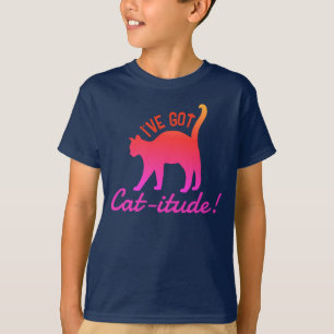 Customisable Popular Colourful I've Got Cat-itude T-Shirt