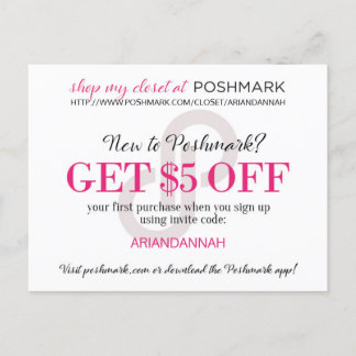 Customisable Poshmark Referral Invitation Card